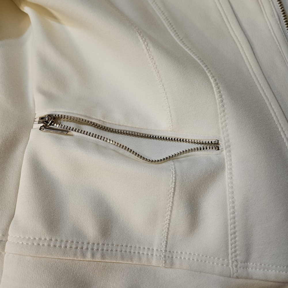 White House Black Market White Bomber Jacket with Structured Shoulders - Picture 9 of 12